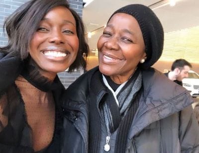 Anna Diop with her mother