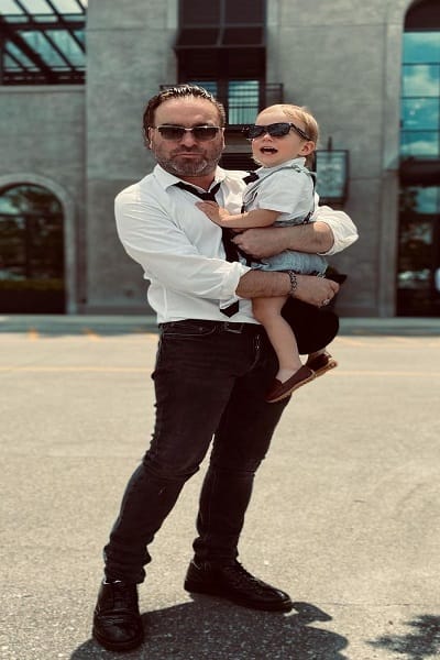 Johnny Galecki with his son Avery