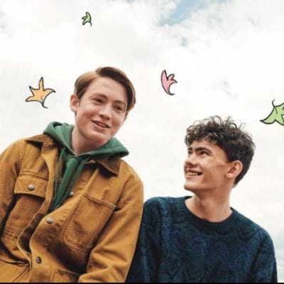 Actor Locke with his Heartstopper co-star Kit Connor (his on-screen love interest)